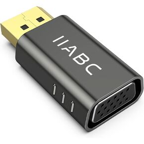 محول IIABC DisplayPort إلى VGA 1080P، منفذ عرض DP إلى VGA محول ذكر إلى أنثى متوافق مع الكمبيوتر، سطح المكتب، الكمبيوتر المحمول، الكمبيوتر الشخصي، الشاشة، جهاز العرض، HDTV in Kuwait