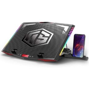 MeFee RGB Laptop Cooling Pad for 15.6-21 Inch Professional Gaming Laptop Cooler with 6 Quiet Fans and Button Control, Pure Metal Panel Portable Cooler in Kuwait