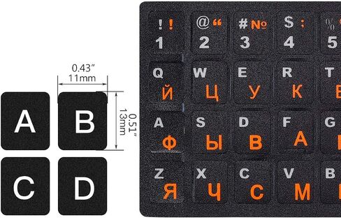 3PCS Universal English Keyboard Letter Stickers, Replacement English Keyboard Stickers with Black Background and White Lettering for PC Computer Laptop Desktop-English in Saudi Arabia