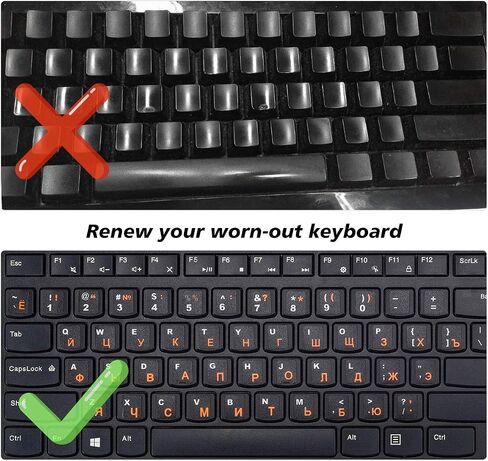3PCS Universal English Keyboard Letter Stickers, Replacement English Keyboard Stickers with Black Background and White Lettering for PC Computer Laptop Desktop-English in Saudi Arabia
