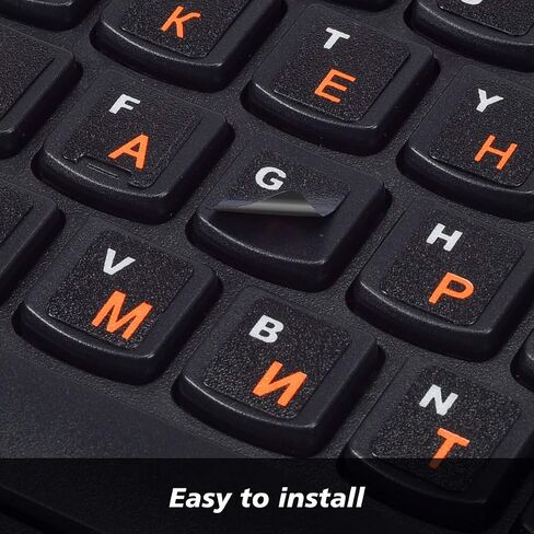 3PCS Universal English Keyboard Letter Stickers, Replacement English Keyboard Stickers with Black Background and White Lettering for PC Computer Laptop Desktop-English in Saudi Arabia