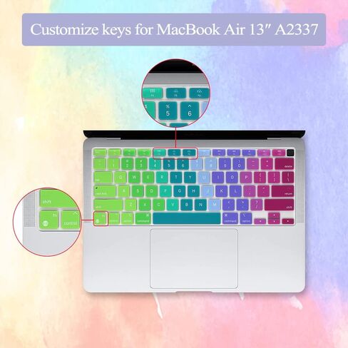 Silicone Keyboard Cover Skin for MacBook Air 13.3 inch A2337 M1 Released in Nov. 2020 US Layout Ultra Thin Protector Cover Skin NOT for 13.6" M4 M3 M2 A2681 A3113 A3240 in Kuwait