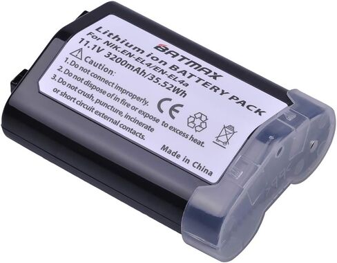 بطارية Batmax 3200 مللي أمبير في الساعة EN-EL4 EN-EL4a ENEL4a بديلة لبطارية Nikon EN-EL4، EN-EL4A؛ بطارية Nikon D2H D2Hs D2X D2Xs D3 D3s D3x F6 لكاميرات SLR الرقمية MB-D10 in Kuwait