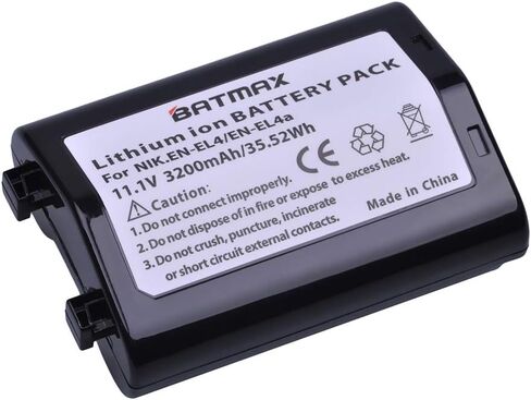 بطارية Batmax 3200 مللي أمبير في الساعة EN-EL4 EN-EL4a ENEL4a بديلة لبطارية Nikon EN-EL4، EN-EL4A؛ بطارية Nikon D2H D2Hs D2X D2Xs D3 D3s D3x F6 لكاميرات SLR الرقمية MB-D10 in Kuwait