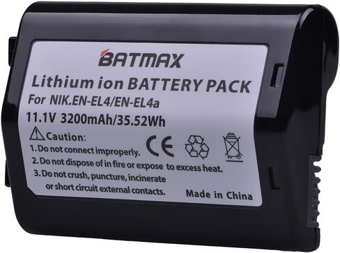 بطارية Batmax 3200 مللي أمبير في الساعة EN-EL4 EN-EL4a ENEL4a بديلة لبطارية Nikon EN-EL4، EN-EL4A؛ بطارية Nikon D2H D2Hs D2X D2Xs D3 D3s D3x F6 لكاميرات SLR الرقمية MB-D10 in Kuwait
