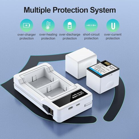 بطاريات Topwowe المكونة من قطعتين متوافقة مع كاميرات Arlo Pro وArlo Pro 2 VMA4400، مع شاحن LCD مزدوج (7.2 فولت 2440 مللي أمبير في الساعة) in Kuwait
