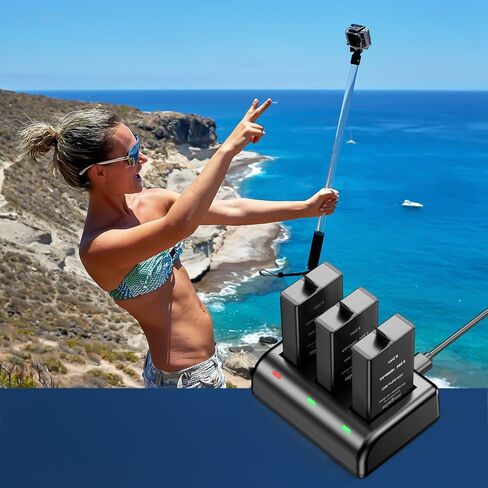 بطارية Magolin Max 3 عبوات لكاميرا GoPro Max 360 مع شاحن سريع ثلاثي القنوات متوافق مع GoPro Max 360 ACDBD-001، بطارية ACBAT-001 in Kuwait