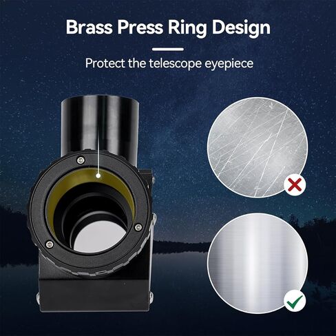SVBONY SV223 1.25 Inch 90 Degree Dielectric Mirror, 99% Reflective Dielectric Coating Star Diagonal, Clicklock Locking Mechanism, Diagonal Adapter with Brass Compression Ring in Saudi Arabia