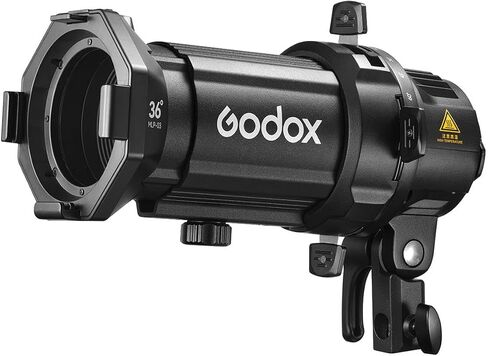 Godox Projection Attachment with 36 Degree Interchangeable Lens for ML30 and ML60 LED Lights, Black in Saudi Arabia