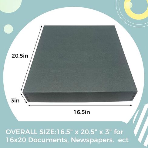 Golden State Art, Archival Storage Box, Gray, 11.75x15.25x3 Inch, Pack of 2 | Acid-Free Museum Box with Metal Edge Corner, for Storing Artwork Photos Documents Prints Arts And Crafts in Saudi Arabia