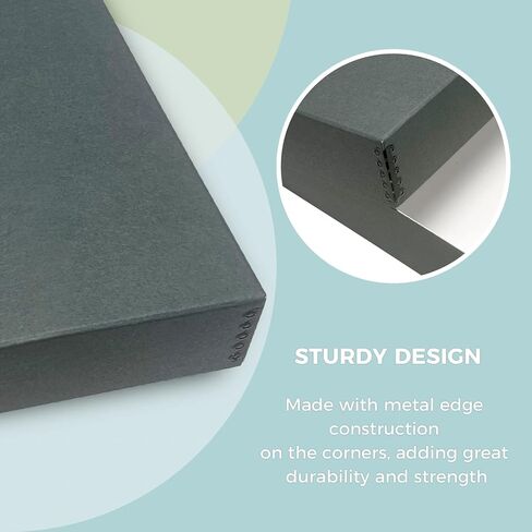 Golden State Art, Archival Storage Box, Gray, 11.75x15.25x3 Inch, Pack of 2 | Acid-Free Museum Box with Metal Edge Corner, for Storing Artwork Photos Documents Prints Arts And Crafts in Saudi Arabia