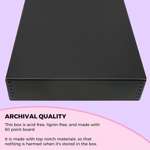 Golden State Art, Drop Front Archival Storage Box, 11.75"x15.25"x3"-Black | Acid-Free 11x14 Museum Photo Storage Box with Metal Edge, Preserve Documents, Prints, Poster, Photographs, Arts And Crafts in Saudi Arabia