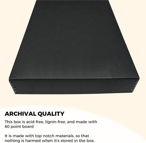 Golden State Art, Drop Front Archival Storage Box, 11.75"x15.25"x3"-Black | Acid-Free 11x14 Museum Photo Storage Box with Metal Edge, Preserve Documents, Prints, Poster, Photographs, Arts And Crafts in Saudi Arabia