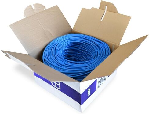 Dripstone - كابل شبكة LAN إيثرنت 600000 بطول 1000 قدم CAT5e 4/UTP 24AWG (أبيض) in Kuwait