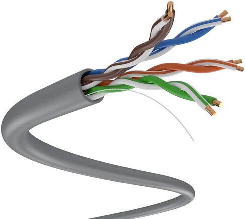 DRIPSTONE 1000ft CAT5e Ethernet LAN Cable 24AWG Solid CCA UTP Wire (Black) in Saudi Arabia