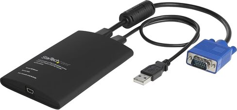 محول StarTech.com Crash Cart - 1920 x 1200 - كمبيوتر محمول محمول USB 2.0 إلى وحدة تحكم KVM (NOTECONS01) in Kuwait