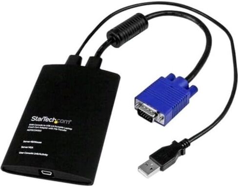 محول StarTech.com Crash Cart - 1920 x 1200 - كمبيوتر محمول محمول USB 2.0 إلى وحدة تحكم KVM (NOTECONS01) in Kuwait