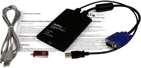 محول StarTech.com Crash Cart - 1920 x 1200 - كمبيوتر محمول محمول USB 2.0 إلى وحدة تحكم KVM (NOTECONS01) in Kuwait
