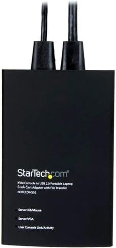 محول StarTech.com Crash Cart - 1920 x 1200 - كمبيوتر محمول محمول USB 2.0 إلى وحدة تحكم KVM (NOTECONS01) in Kuwait