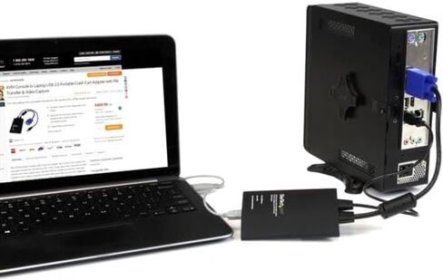محول StarTech.com Crash Cart - 1920 x 1200 - كمبيوتر محمول محمول USB 2.0 إلى وحدة تحكم KVM (NOTECONS01) in Kuwait