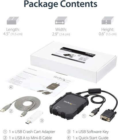 محول StarTech.com Crash Cart - 1920 x 1200 - كمبيوتر محمول محمول USB 2.0 إلى وحدة تحكم KVM (NOTECONS01) in Kuwait