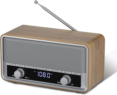 Audiocrazy AM FM راديو التوصيل في الحائط، راديو مع بلوتوث للمنزل، أفضل راديو ساعة الاستقبال مع شاشة LCD، النوم / 40 إعدادًا مسبقًا راديو بلوتوث قديم / عتيق للعمل في غرفة نوم المطبخ الداخلي in Kuwait