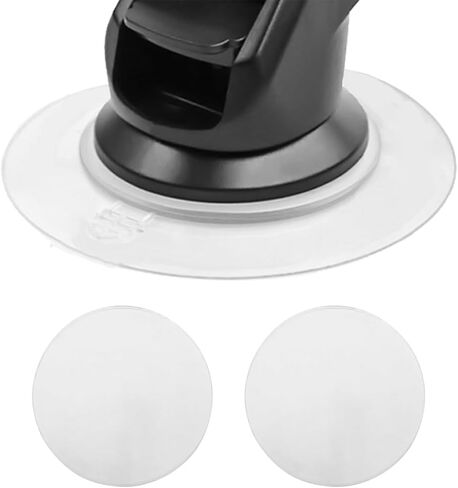YINVA Upgrade 2 PCS Dash Mount Adhesive Sticky Pad for Suction, Sticky Pad Hot and Cold Temperature Resistant Car Dashboard Pad 3.5 inch Diameter(Transparent) in Kuwait