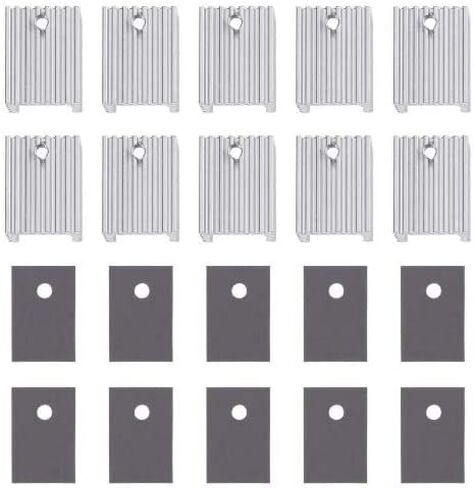 Easycargo 10 Packs TO-220 Heatsink + Insulator Mounting Screws Kits for LM317 LM317t L7805 L7812 L78XX Voltage Regulator, IRFZ44N 3205 520N 630 1404 MOSFET Transistor (20mmx15mmx11mm) in Kuwait