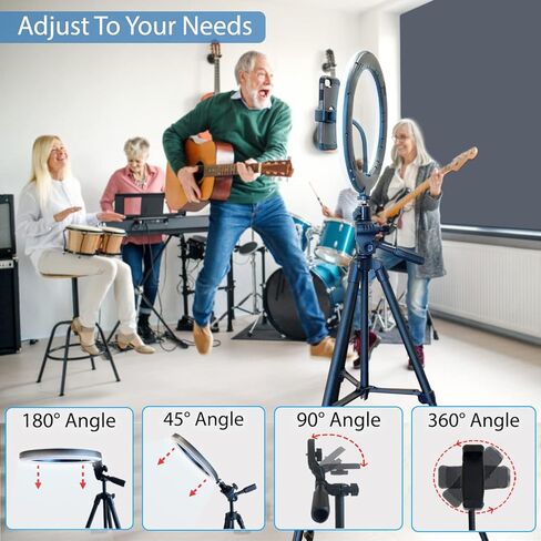 مصباح حلقي لسطح المكتب مقاس 12 بوصة من Fugetek مع حامل ثلاثي القوائم للهاتف، حامل الهاتف، يعمل بمنفذ USB، أرجل قابلة للتمديد بسهولة، LED، 3 أوضاع ألوان، قابلة للتعتيم، صور، فيديو، TIK Tok in Kuwait