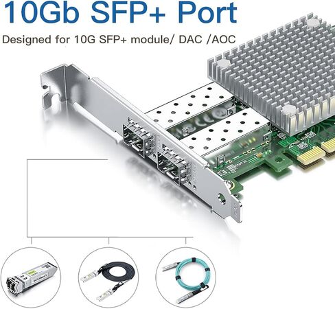 بطاقة شبكة NIC سعة 10 جيجابت SFP+ PCI-E، مع شريحة Broadcom BCM57810S، ومنفذ SFP+ مزدوج، وPCI Express X8، ودعم Windows Server/Linux/VMware in Kuwait