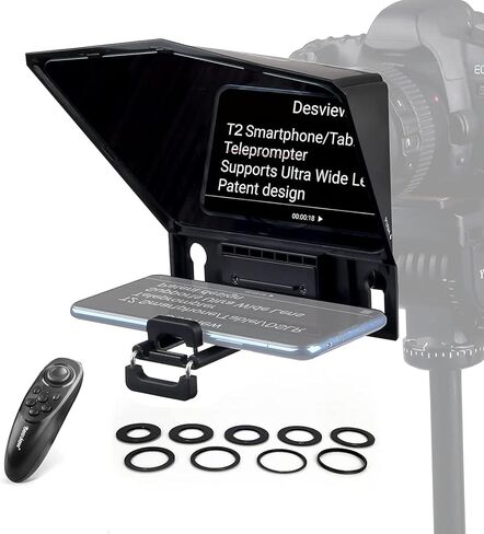 جهاز Desview T3 Teleprompter لأجهزة iPad اللوحية والهواتف الذكية حتى 11 بوصة، مجموعة أدوات تلقين زجاجية مقسمة شعاع 70/30 مع جهاز تحكم عن بعد لتسجيل فيديو كاميرا DSLR in Kuwait