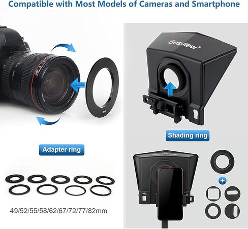 جهاز Desview T3 Teleprompter لأجهزة iPad اللوحية والهواتف الذكية حتى 11 بوصة، مجموعة أدوات تلقين زجاجية مقسمة شعاع 70/30 مع جهاز تحكم عن بعد لتسجيل فيديو كاميرا DSLR in Kuwait