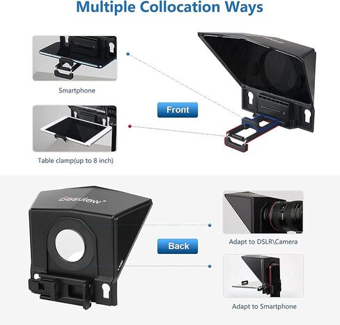 جهاز Desview T3 Teleprompter لأجهزة iPad اللوحية والهواتف الذكية حتى 11 بوصة، مجموعة أدوات تلقين زجاجية مقسمة شعاع 70/30 مع جهاز تحكم عن بعد لتسجيل فيديو كاميرا DSLR in Kuwait