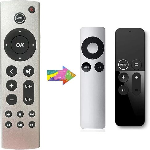 Universal Replacement Remote for Apple TV 4K/ Gen 1 2 3 4/ HD A2843 A2737 A2169 A1842 A1625 A1427 A1469 A1378 A1218, No Voice Command Included in Kuwait