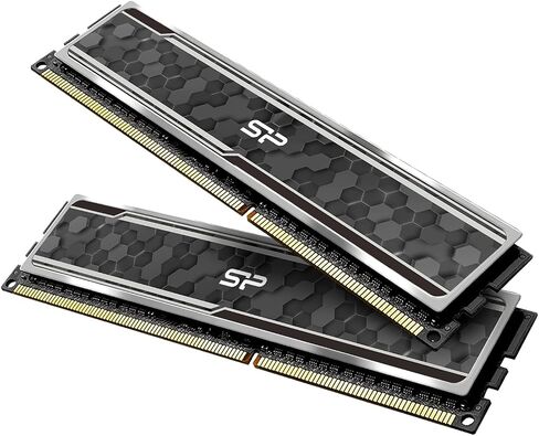 Silicon Power Value Gaming DDR4 RAM 16GB (2x8GB) 3200MHz (PC4 25600) 288-pin CL16 1.35V UDIMM Desktop Memory Module with Heatsink Grey SU016GXLZU320BDAJ5 in Kuwait