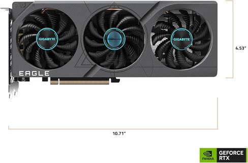 GIGABYTE GeForce RTX 4060 Eagle OC 8G Graphics Card, 3X WINDFORCE Fans, 8GB 128-bit GDDR6, GV-N4060EAGLE OC-8GD Video Card in Saudi Arabia