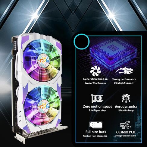 بطاقات عرض مرئي RX 580 8G من ارديز، 2048SP، GDDR5، 256 بت، بطاقة فيديو العاب حقيقية 8GB، مع 3XDP، HDMI، PCI اكسبرس 3.0 مع توقف مروحة تجميد للكمبيوتر المكتبي وبطاقة وحدة معالجة الرسومات الجرافيكية in Kuwait