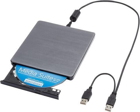 Amazon Basics External Ultra HD Blu-ray 6X Burner With CyberLink Media Suite, CD DVD BD DL BDXL Discs, 5.7 x 6.1 x 0.6 inches in Saudi Arabia