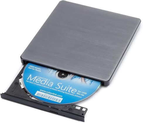 Amazon Basics External Ultra HD Blu-ray 6X Burner With CyberLink Media Suite, CD DVD BD DL BDXL Discs, 5.7 x 6.1 x 0.6 inches in Saudi Arabia
