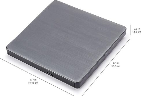Amazon Basics External Ultra HD Blu-ray 6X Burner With CyberLink Media Suite, CD DVD BD DL BDXL Discs, 5.7 x 6.1 x 0.6 inches in Saudi Arabia