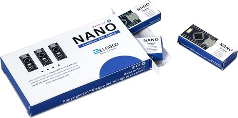 ELEGOO Nano Board CH 340/ATmega+328P Without USB Cable, Compatible with Arduino Nano V3.0 (Nano x 3 Without Cable) in Saudi Arabia