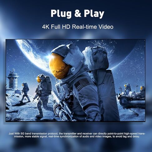 Elalight جهاز إرسال واستقبال HDMI لاسلكي، طقم موسع HDMI لاسلكي بطول 98FT/30M لأجهزة الكمبيوتر المحمول، الكمبيوتر الشخصي، الكاميرا، PS4، PS5، DVD بلو راي للشاشة، جهاز العرض، HDTV in Kuwait