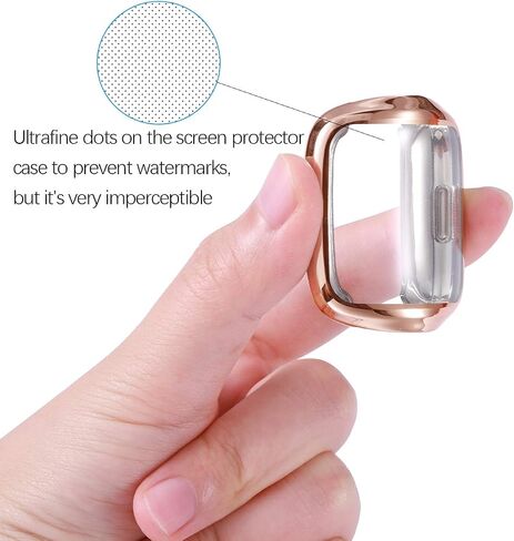 Wepro Screen Protective Case Compatible with Fitbit Versa 2 Smartwatch | 3-Pack Soft TPU Full Cover Cases Compatible with Fitbit Versa 2 Watch, Clear/Black/Rose Gold in Kuwait