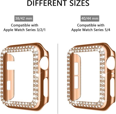 adepoy Compatible for Apple Watch Case 40mm Series 6/5/4 SE Bling Rhinestone Apple Watch Protective Case Bumper Frame Case Cover for Women Girl iWatch Series 40mm Silver in Kuwait