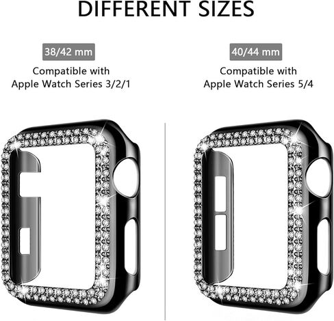 adepoy متوافق مع حافظة ساعة ابل 40 ملم سلسلة 6/5/4 SE Bling rhinestone Apple Watch حافظة واقية إطار ممتص للصدمات للنساء والفتيات سلسلة iWatch 40 ملم اسود in Kuwait