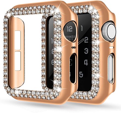adepoy Compatible for Apple Watch Case 40mm Series 6/5/4 SE Bling Rhinestone Apple Watch Protective Case Bumper Frame Case Cover for Women Girl iWatch Series 40mm Silver in Kuwait