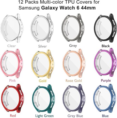 [12 حزمة] متوافق مع واقي شاشة Samsung Galaxy Watch 5/4 40 مم، غطاء حماية كامل من مادة TPU الناعمة من YUVIKE، غطاء حماية مضاد للخدش للنساء والرجال 40 مم in Kuwait