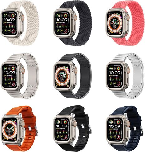 جراب معدني 3 في 1 من amBand متوافق مع Apple Watch Series 6/5/4 SE/SE2 مقاس 44 مم، واقي ممتص الصدمات W1 [يتحول إلى ترقية Ultra 2/1] مع تاج الساعة + غطاء خلفي للساعة، تيتانيوم أصلي in Kuwait