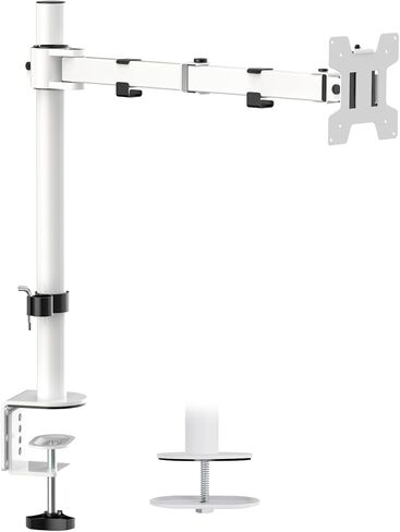 WALI Single Monitor Mount, Single Monitor Arm Desk Mount,Desk Monitor Stand, Holds Screen Up to 32inch, 22lbs, Adjustable Mount with C-CLAMP Designed for Home Office Application(M001), Black in Kuwait