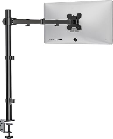 WALI Single Monitor Mount, Single Monitor Arm Desk Mount,Desk Monitor Stand, Holds Screen Up to 32inch, 22lbs, Adjustable Mount with C-CLAMP Designed for Home Office Application(M001), Black in Kuwait